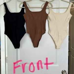 3 Pack Ribbed Sleeveless Square Neck Sleeveless Tank Tops Bodysuits. NWT